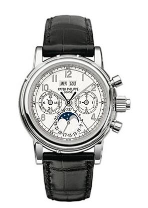 Cheapest Patek Philippe Watch Price Replica Grand Complications Perpetual Calendar Split Seconds Chronograph 5004 White Gold 5004G-013